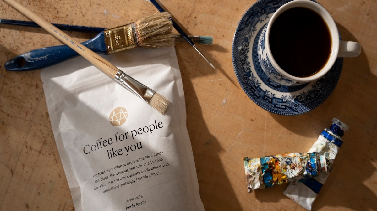 americano next a coffee bag