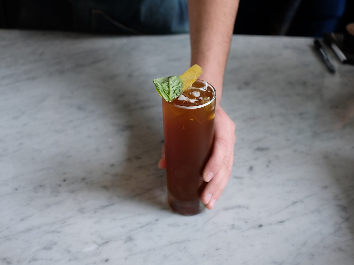 espresso tonic with garnish