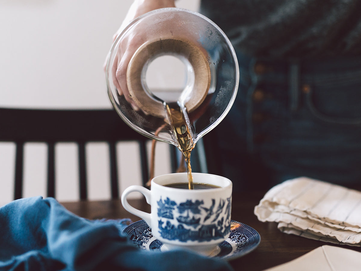 pouring a cup of coffee