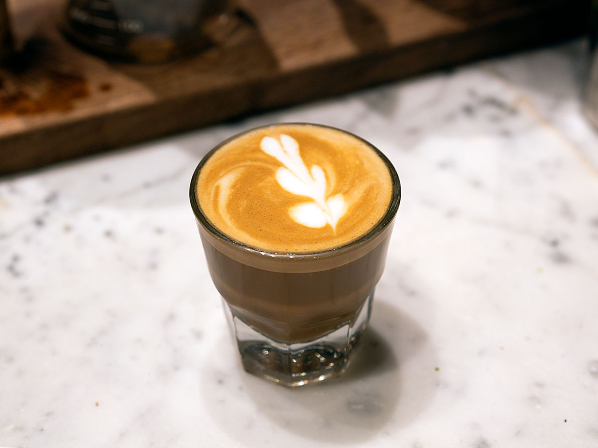 Cortado in a Gibraltar glass