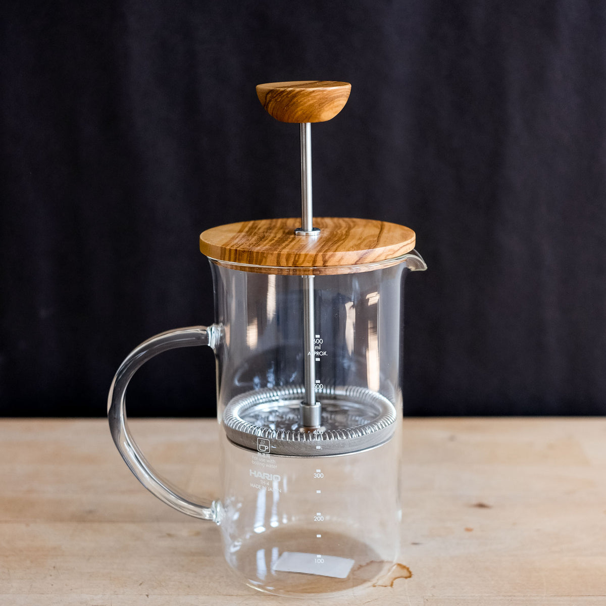 Hario Olive Wood Coffee and Tea Press